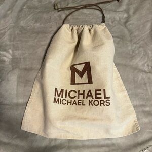 Michael Kors‎ Dust Cover Women XLarge Ivory Cotton Linen Drawstring Pouch Bag